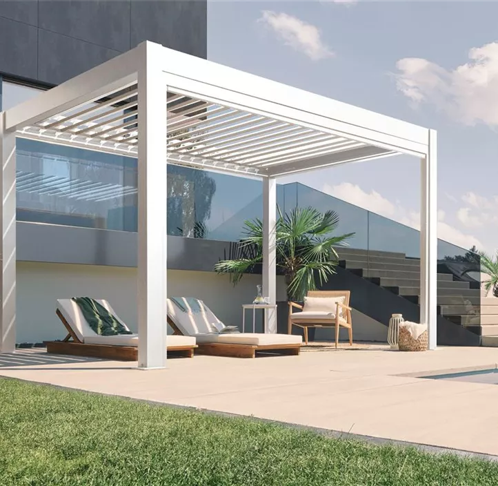 Pergola 3,5 x 3, weiß-silber-metallic