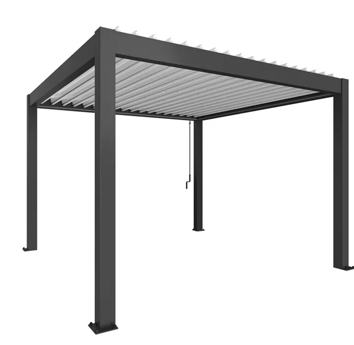 Pergola 3,5 x 3,5 ,dunkelgrau-metallic-weiss