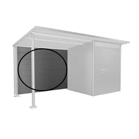 Rückwand Größe L für Seitendach, quarzgrau