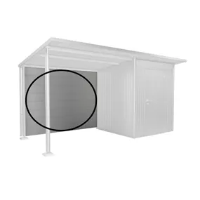 Rückwand Größe L für Seitendach, silber