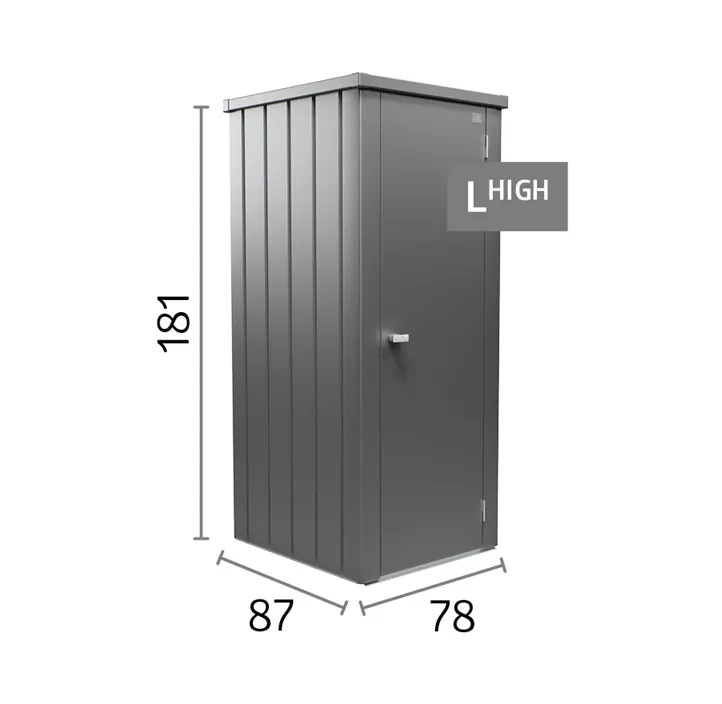 Terrassenschrank Julia Größe L HIGH, silber