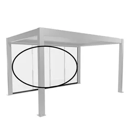 Glasschiebewand für Pergola 3 m Seite