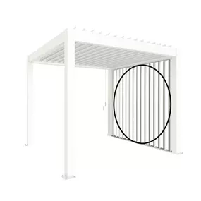 Lamellenseitenwand mit Abschlussblende, weiß