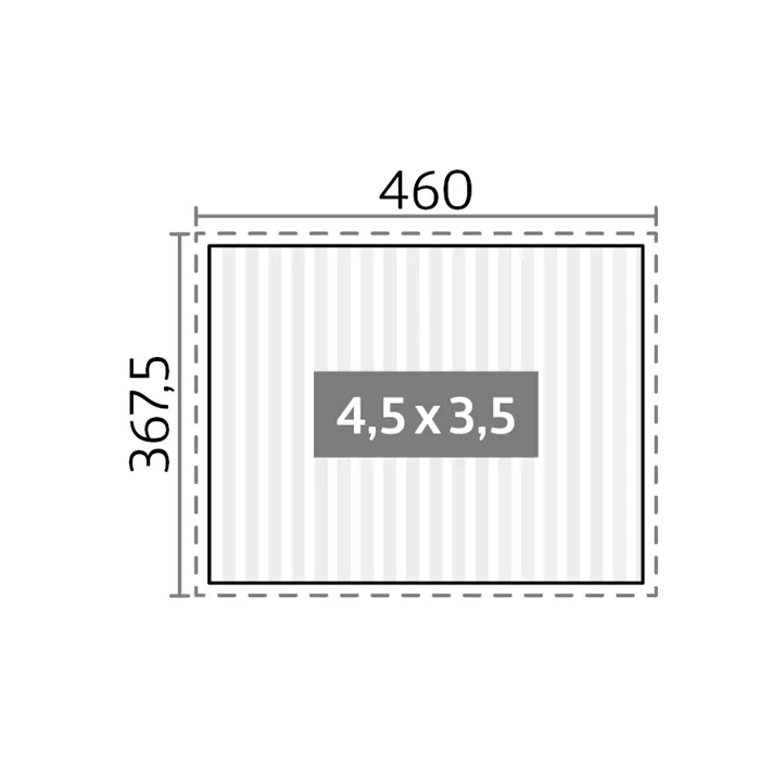 Pergola 4,5 x 3,5 , dunkelgrau-metallic-weiss