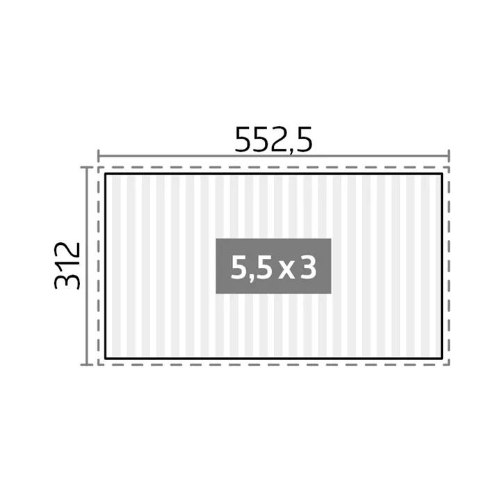 Pergola 5,5 x 3, quarzgrau-silber-metallic