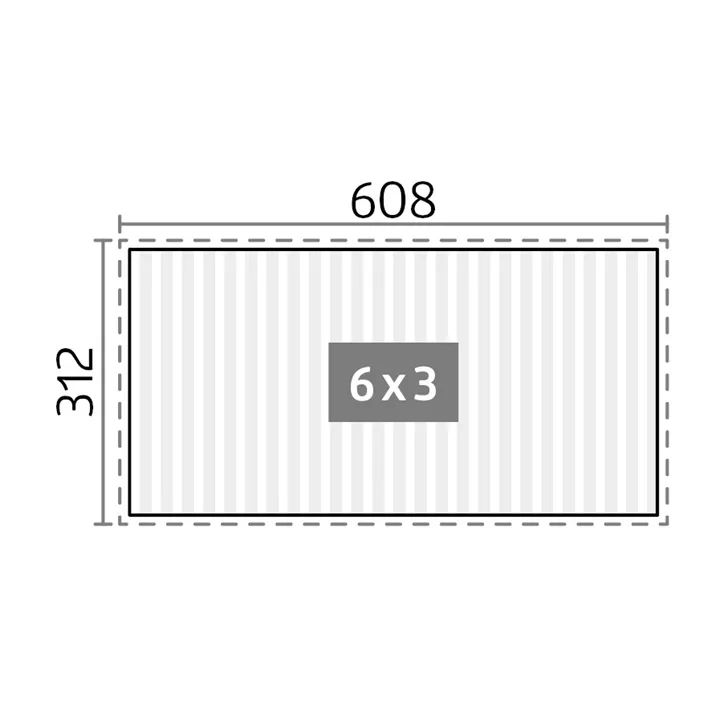 Pergola 6 x 3, quarzgrau-silber-metallic