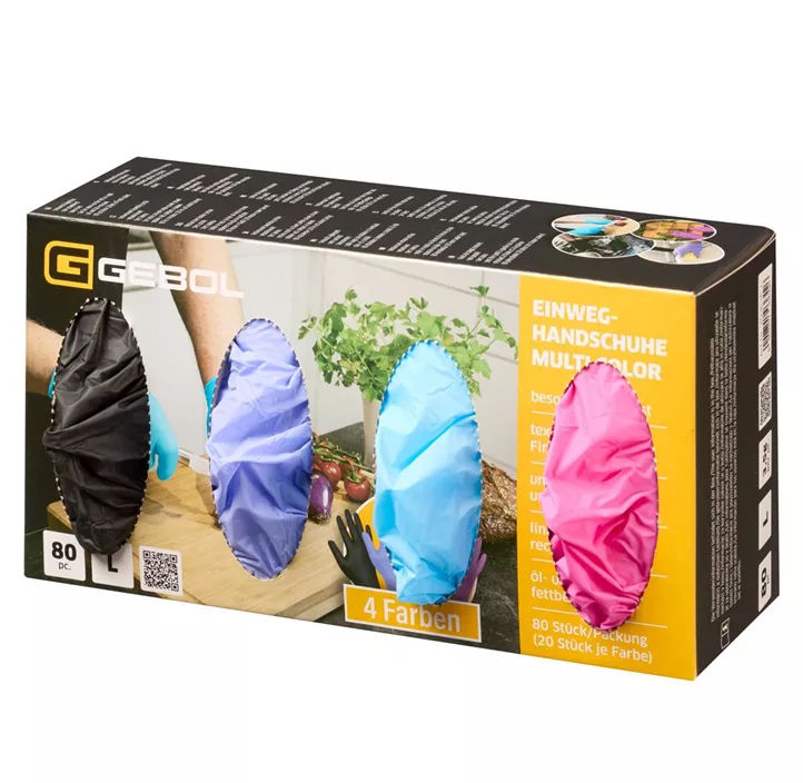 Einweghandschuh Multi Color ungepudert, 80 Stk