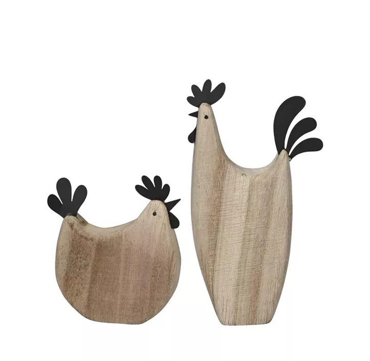 Hahn und Henne aus Holz