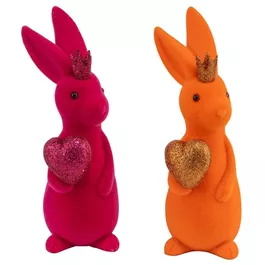 Deko-Osterhase, beflockt