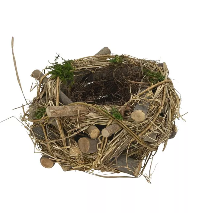 Nest mit Holzstücken
