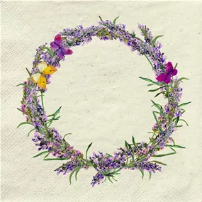 Serviette 'Blumenkranz Schmetterling'