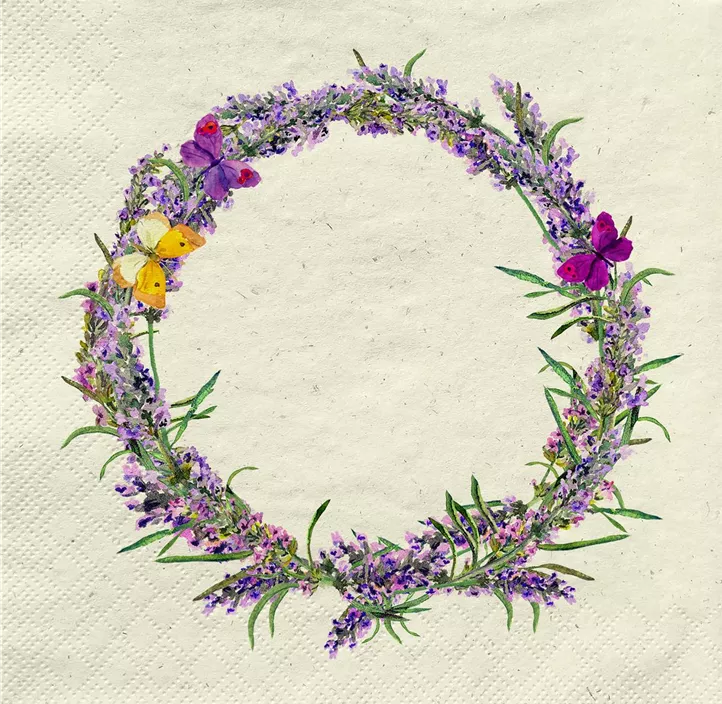 Serviette 'Blumenkranz Schmetterling'