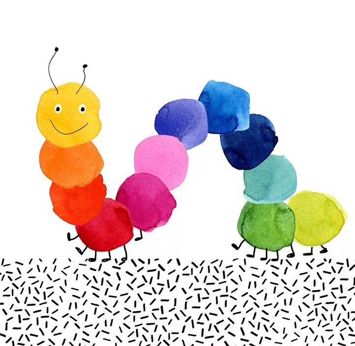 Serviette 'Bunte Raupe'