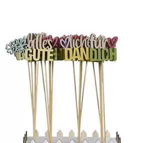 Blumenstecker Schriftzug