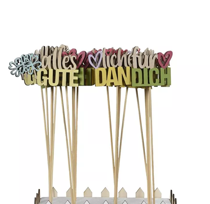 Blumenstecker Schriftzug