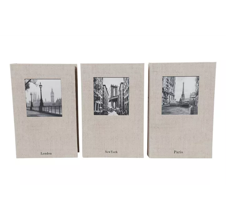 Aufbewahrungsbox Book New York,Paris,London