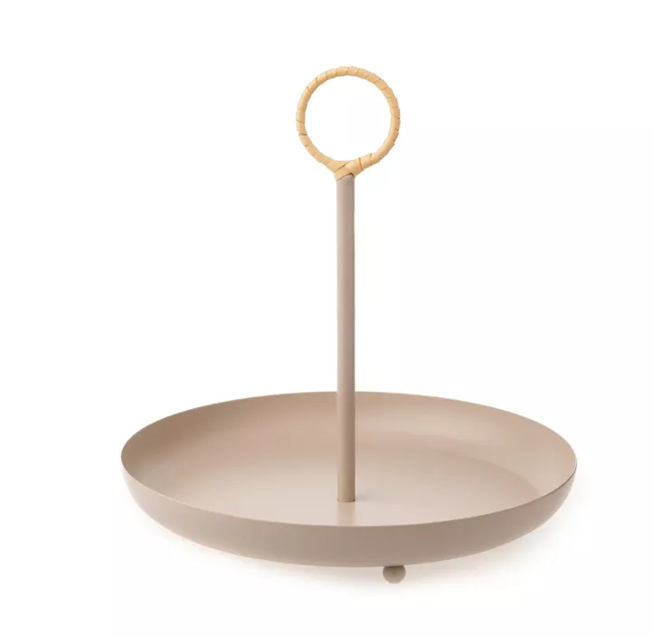 Deko Tablett aus Metall mit Hochgriff