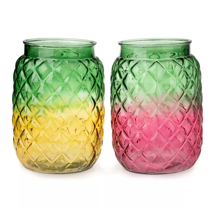 Glas Windlicht mit Farbverlauf