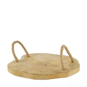 Holzscheibe Teak mit Henkel