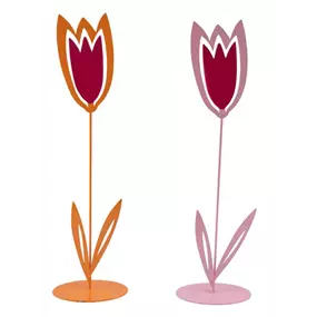 Metalltulpe auf Fuß
