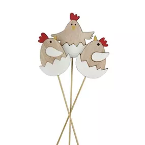 Blumenstecker Huhn am Ei