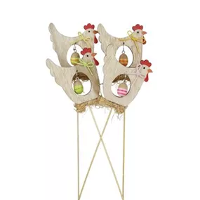 Blumenstecker Huhn mit Ei