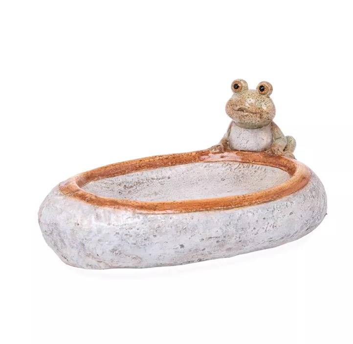 Vogeltränke mit Frosch