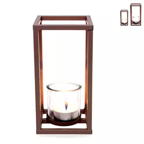 Windlicht Metall mit Glas