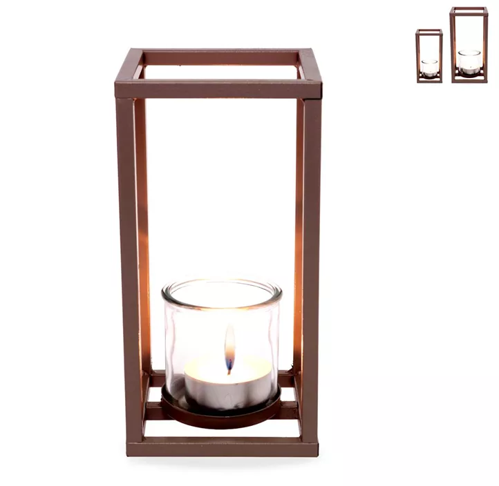 Windlicht Metall mit Glas