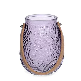 Windlicht Fleuron mit Kunstledergriff