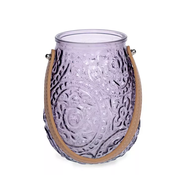 Windlicht Fleuron mit Kunstledergriff