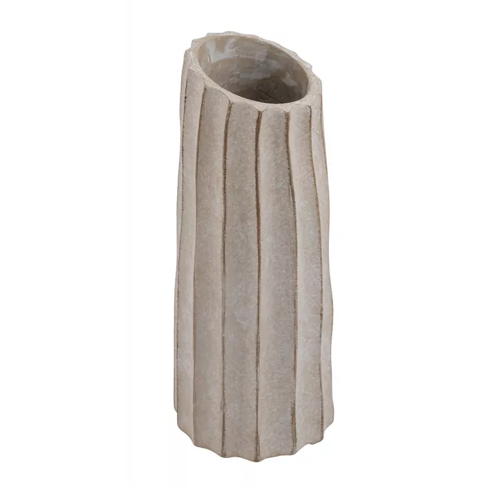 Zementvase geriffelt
