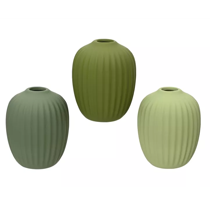 Vase aus Steingut, grün