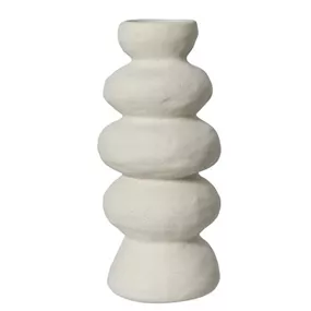 Vase aus Steingut, weiß