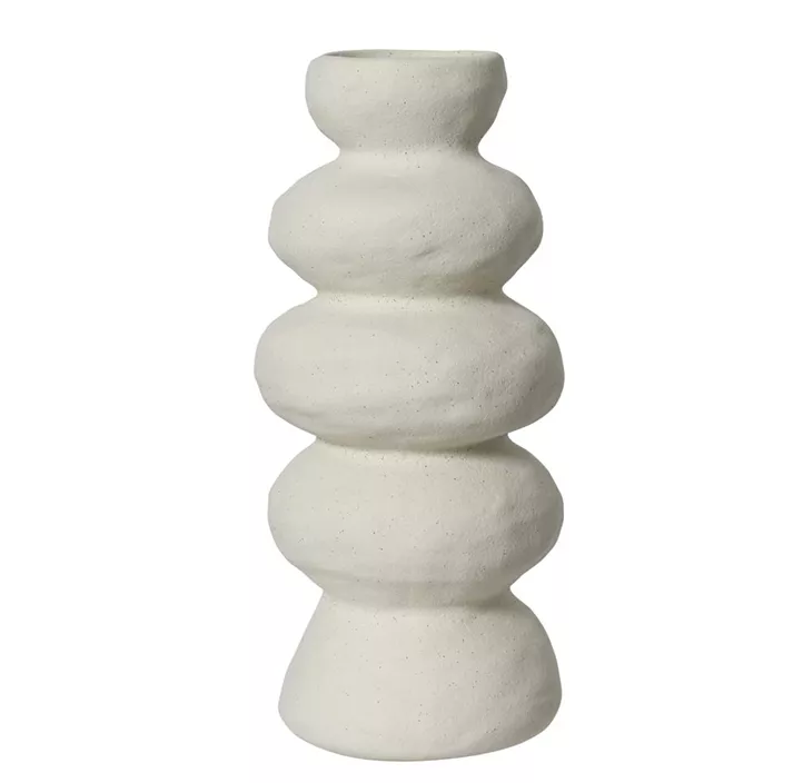 Vase aus Steingut, weiß