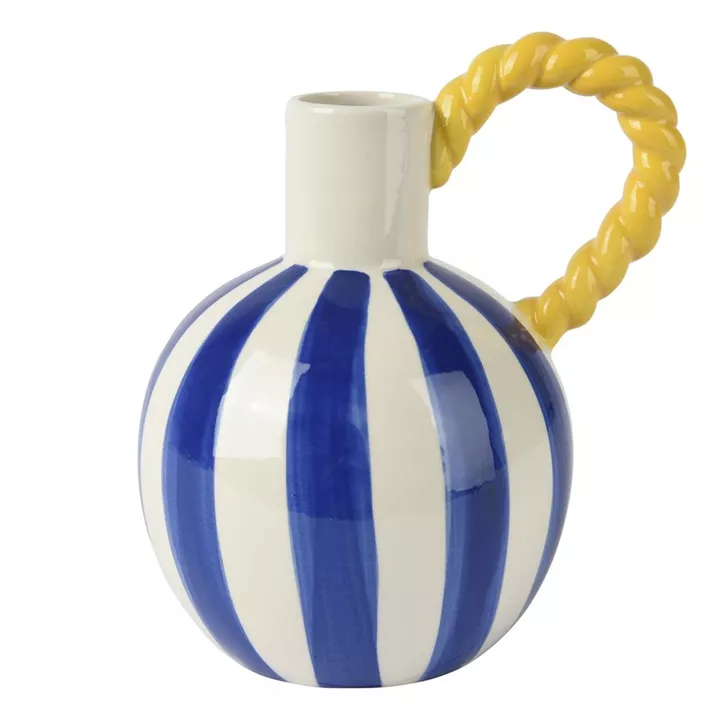 Vase 'Streifen' aus Dolomit