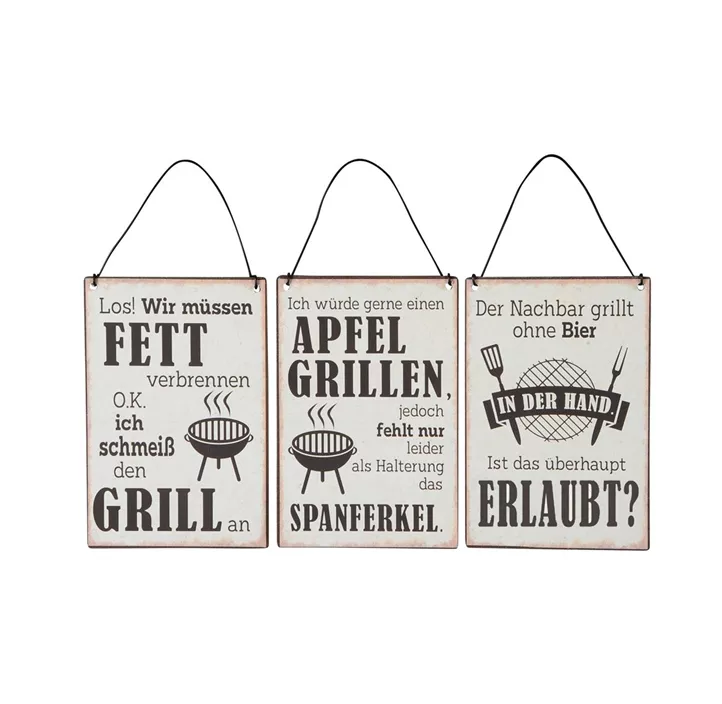 Schild mit Grillspruch