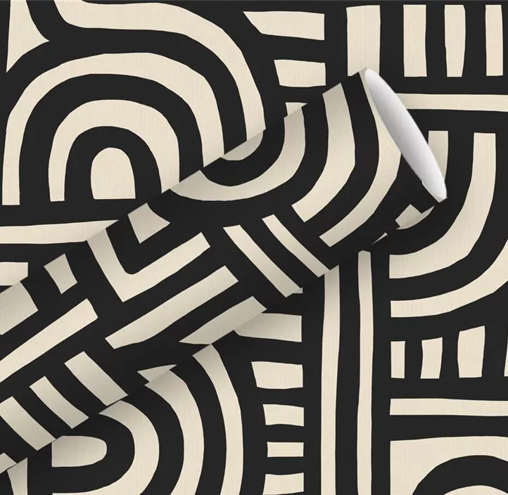 Rollenpapier, Labyrinth schwarz (ST)