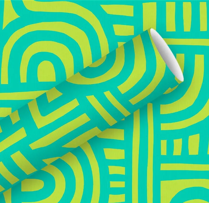 Rollenpapier, Labyrinth türkis (ST)