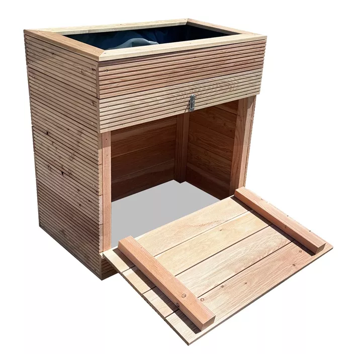 Balkonhochbeet mit Staufach