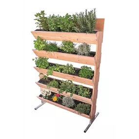 Vertikales Hochbeet mit 5 Stufen und verzinkten Pflanztrögen