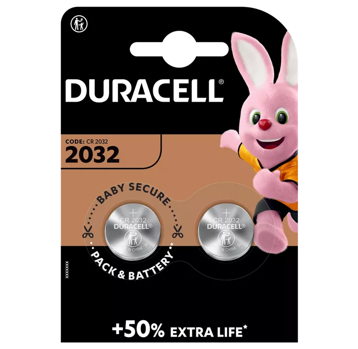Duracell Lithium-Knopfzelle CR2032 , 2 Stück