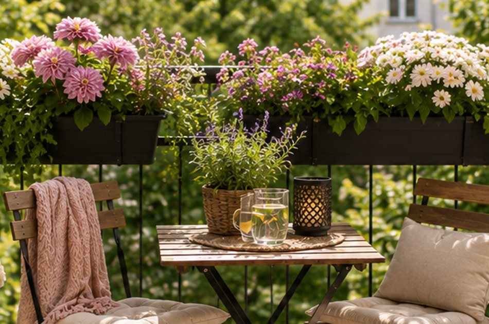 Sonniger und Schattiger Balkon.