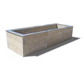 Holzbeton Hochbeet Typ 3, rechteckig