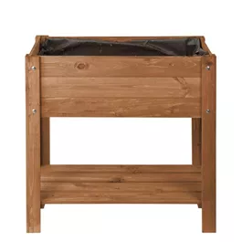 Holz-Hochbeet mit Ablage