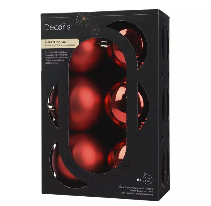Outdoor Weihnachtskugeln 6er Box