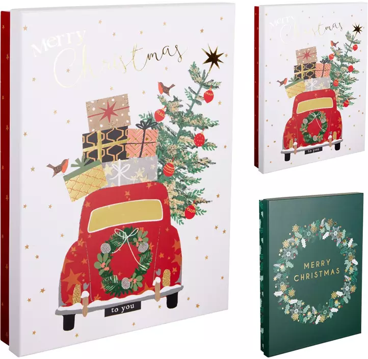 Geschenkbox flach Xmas 2Stk