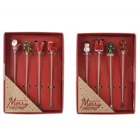 Cocktailspieße Weihnachten, 4er-Set