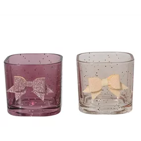 Teelichthalter Masche aus Glas