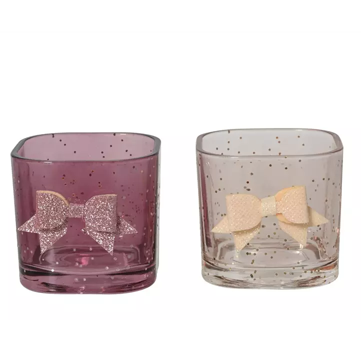 Teelichthalter Masche aus Glas